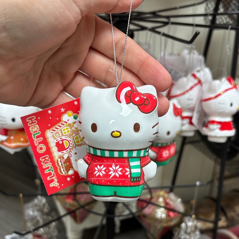 Hello Kitty Holiday Ornament - Red and Green